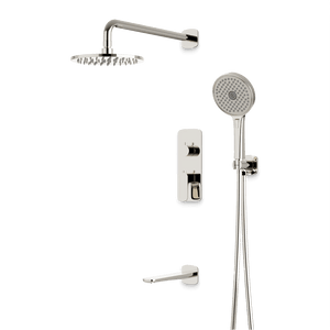 Artos Harmony Thermostatic Shower Trim Kit with Hand Shower, Tub Filler in Polished Nickel – 8