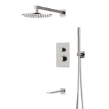 Artos Otella Thermostatic Shower Trim Kit with Hand Shower, Tub Filler in Brushed Nickel – Wide Control Trim Style – PS121BN