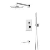 Artos Otella Thermostatic Shower Trim Kit with Hand Shower, Tub Filler in Chrome – Wide Control Trim Style – PS121CH