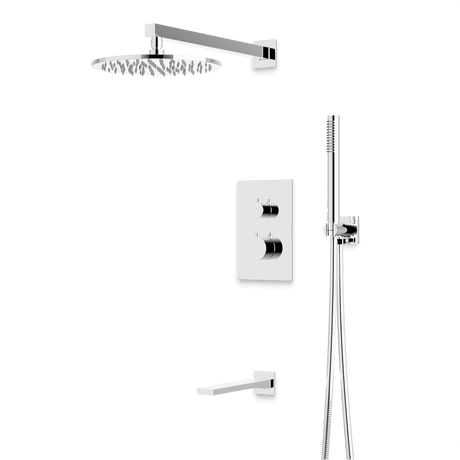 Artos Otella Thermostatic Shower Trim Kit with Hand Shower, Tub Filler in Chrome – Wide Control Trim Style – PS121CH