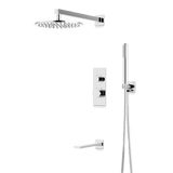 Artos Otella Thermostatic Shower Trim Kit with Hand Shower, Tub Filler in Chrome – Wide Control Trim Style – PS121CH