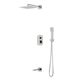 Artos Transitional Thermostatic Shower Trim Kit with Wall Mount Shower Head, Hand Shower, Tub Filler in Brushed Nickel – PS122BN