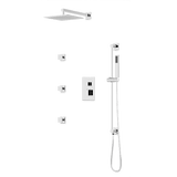 Artos Square Thermostatic Shower Trim Kit with Wall Mount Shower Head, Hand Shower on Slide Bar, Body Jets in Chrome – PS123CH