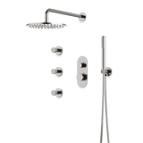 Artos Opera Thermostatic Shower Trim Kit with Hand Shower, Body Jets in Brushed Nickel – Wide Control Trim Style – PS128BN