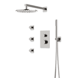 Artos Otella Thermostatic Shower Trim Kit with Hand Shower, Body Jets in Brushed Nickel – Wide Control Trim Style – PS129BN