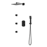 Artos Transitional Thermostatic Shower Trim Kit with Wall Mount Shower Head, Hand Shower, Body Jets in Matte Black – PS130BK