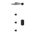 Artos Transitional Thermostatic Shower Trim Kit with Wall Mount Shower Head, Body Jets in Matte Black – PS134BK
