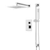 Artos Edge Thermostatic Shower Trim Kit with Wall Mount Shower Head, Hand Shower on Slide Bar in Chrome – Wide Control Trim Style – PS135CH