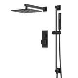 Artos Edge Thermostatic Shower Trim Kit with Wall Mount Shower Head, Hand Shower on Slide Bar in Matte Black – Wide Control Trim Style – PS135BK