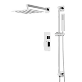 Artos Edge Thermostatic Shower Trim Kit with Wall Mount Shower Head, Hand Shower on Slide Bar in Chrome – Wide Control Trim Style – PS135CH