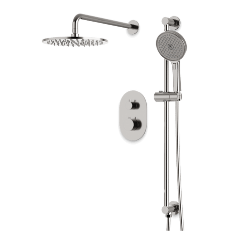 Artos Opera Thermostatic Shower Trim Kit with Hand Shower on Slide Bar in Brushed Nickel – Wide Control Trim Style – PS136BN