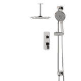 Artos Harmony Thermostatic Shower Trim Kit with Hand Shower on Slide Bar in Brushed Nickel – 12" Shower Head Size – PS136C12TRBN