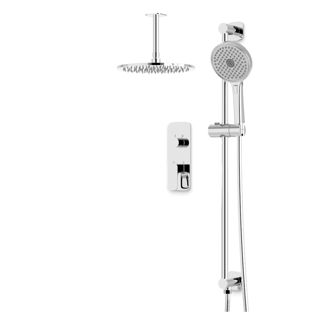 Artos Harmony Thermostatic Shower Trim Kit with Hand Shower on Slide Bar in Chrome – 12" Shower Head Size – PS136W12TRCH