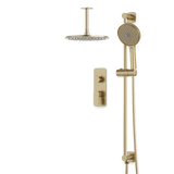 Artos Harmony Thermostatic Shower Trim Kit with Hand Shower on Slide Bar in Satin Brass – 8" Shower Head Size – PS136C8TRSB