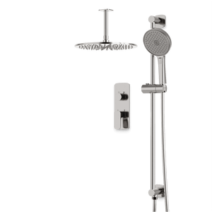 Artos Harmony Thermostatic Shower Trim Kit with Hand Shower on Slide Bar in Brushed Nickel – 12" Shower Head Size – PS136W12TRBN