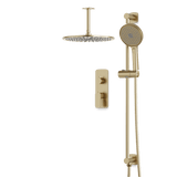 Artos Harmony Thermostatic Shower Trim Kit with Hand Shower on Slide Bar in Satin Brass – 10" (standard) Shower Head Size – PS136C10TRSB