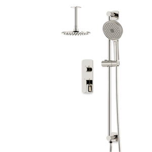 Artos Harmony Thermostatic Shower Trim Kit with Hand Shower on Slide Bar in Polished Nickel – 8" Shower Head Size – PS136W8TRPN