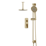 Artos Harmony Thermostatic Shower Trim Kit with Hand Shower on Slide Bar in Satin Brass – 10" (standard) Shower Head Size – PS136C10TRSB