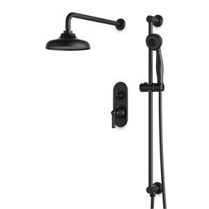Artos Classic Thermostatic Shower Trim Kit with Hand Shower on Slide Bar in Matte Black – Wide Control Trim Style