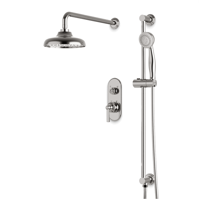 Artos Classic Thermostatic Shower Trim Kit with Hand Shower on Slide Bar in Brushed Nickel – Wide Control Trim Style – PS136DCLBN