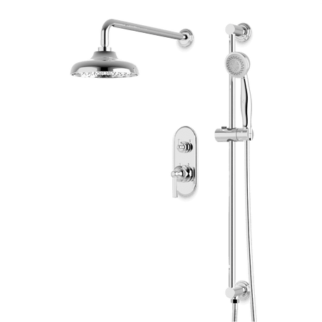 Artos Classic Thermostatic Shower Trim Kit with Hand Shower on Slide Bar in Chrome – Wide Control Trim Style – PS136DCLCH