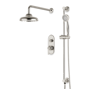 Artos Classic Thermostatic Shower Trim Kit with Hand Shower on Slide Bar in Polished Nickel – Wide Control Trim Style – PS136DCLPN