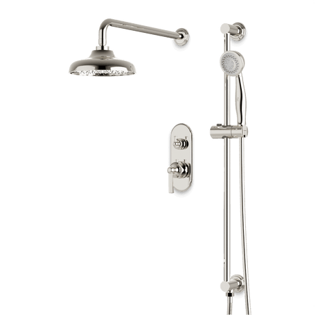Artos Classic Thermostatic Shower Trim Kit with Hand Shower on Slide Bar in Polished Nickel – Wide Control Trim Style – PS136DCLPN