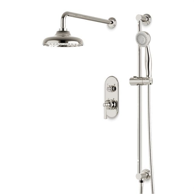 Artos Classic Thermostatic Shower Trim Kit with Hand Shower on Slide Bar in Polished Nickel – Wide Control Trim Style – PS136DCLPN