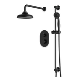 Artos Classic Thermostatic Shower Trim Kit with Hand Shower on Slide Bar in Matte Black – Wide Control Trim Style – PS136DCLBK