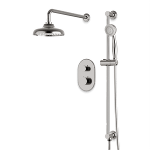 Artos Classic Thermostatic Shower Trim Kit with Hand Shower on Slide Bar in Brushed Nickel – Wide Control Trim Style – PS136DCLBN