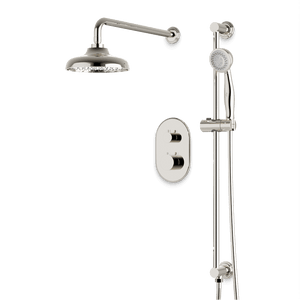 Artos Classic Thermostatic Shower Trim Kit with Hand Shower on Slide Bar in Polished Nickel – Wide Control Trim Style – PS136DCLPN