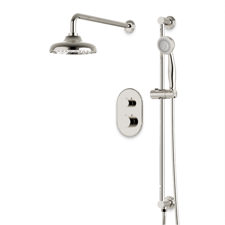 Artos Classic Thermostatic Shower Trim Kit with Hand Shower on Slide Bar in Polished Nickel – Wide Control Trim Style – PS136DCLPN