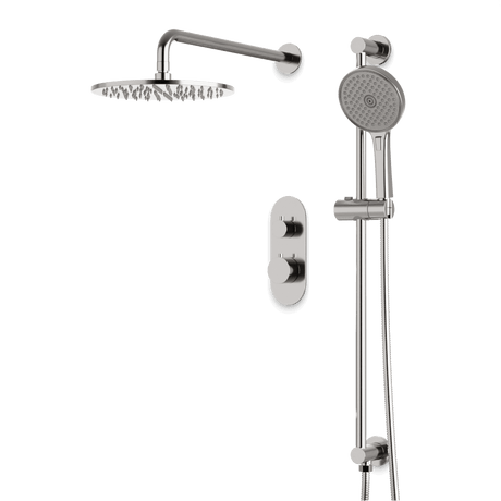 Artos Opera Thermostatic Shower Trim Kit with Hand Shower on Slide Bar in Brushed Nickel – Wide Control Trim Style – PS136BN