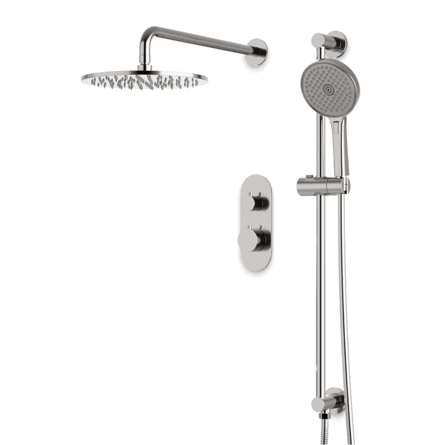 Artos Opera Thermostatic Shower Trim Kit with Hand Shower on Slide Bar in Brushed Nickel – Wide Control Trim Style – PS136BN