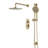 Artos Opera Thermostatic Shower Trim Kit with Hand Shower on Slide Bar in Satin Brass – Wide Control Trim Style – PS136SB
