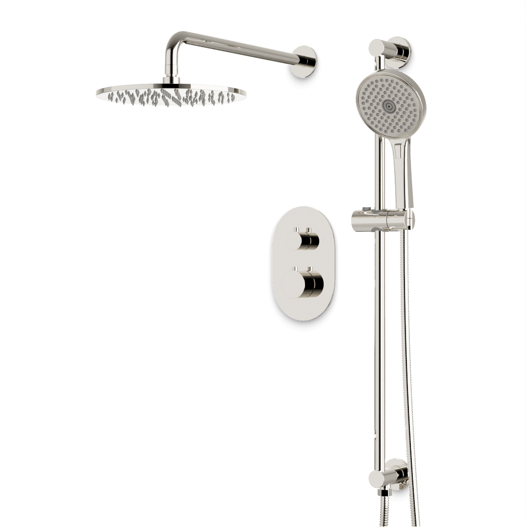 Artos Opera Thermostatic Shower Trim Kit with Hand Shower on Slide Bar in Polished Nickel – Linear Control Trim Style – PS136PN