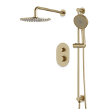 Artos Opera Thermostatic Shower Trim Kit with Hand Shower on Slide Bar in Satin Brass – Wide Control Trim Style – PS136SB