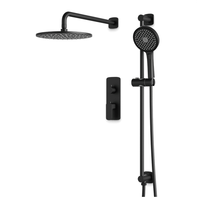 Artos Harmony Thermostatic Shower Trim Kit with Hand Shower on Slide Bar in Matte Black – 8" Shower Head Size – PS136W8TRBK