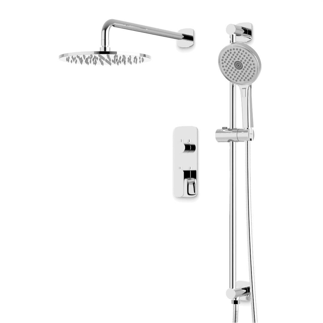 Artos Harmony Thermostatic Shower Trim Kit with Hand Shower on Slide Bar in Chrome – 12" Shower Head Size – PS136W12TRCH