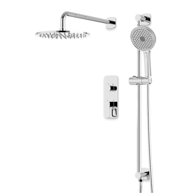Artos Harmony Thermostatic Shower Trim Kit with Hand Shower on Slide Bar in Chrome – 12" Shower Head Size – PS136W12TRCH