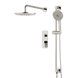 Artos Harmony Thermostatic Shower Trim Kit with Hand Shower on Slide Bar in Polished Nickel – 12" Shower Head Size – PS136W12TRPN