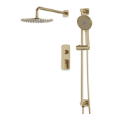 Artos Harmony Thermostatic Shower Trim Kit with Hand Shower on Slide Bar in Satin Brass – 8" Shower Head Size – PS136C8TRSB