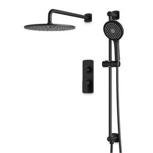 Artos Harmony Thermostatic Shower Trim Kit with Hand Shower on Slide Bar in Matte Black – 12" Shower Head Size – PS136C12TRBK