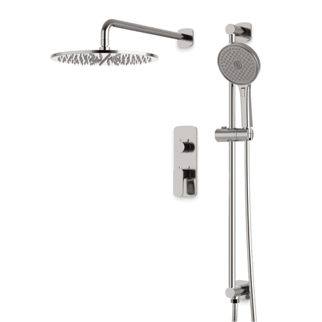 Artos Harmony Thermostatic Shower Trim Kit with Hand Shower on Slide Bar in Brushed Nickel – 8" Shower Head Size – PS136W8TRBN