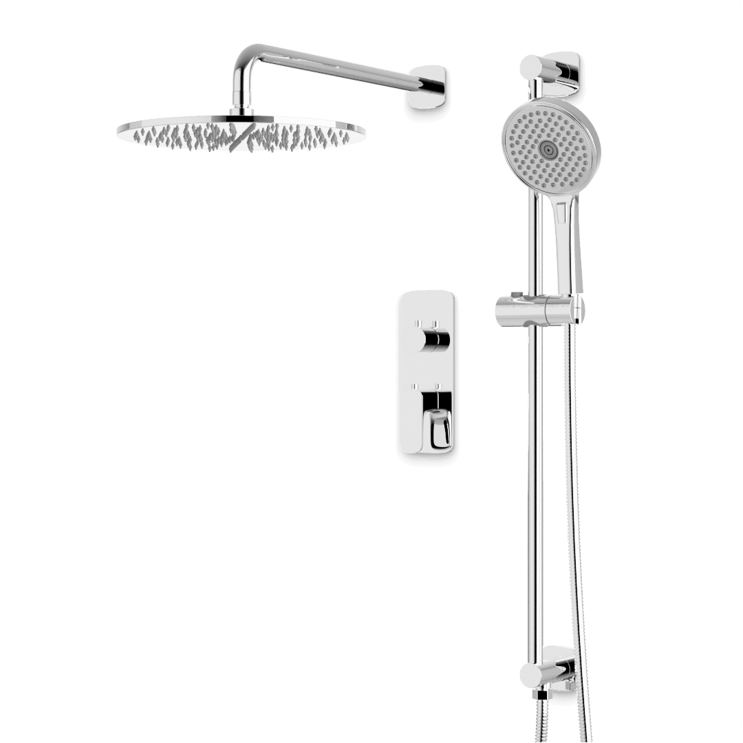 Artos Harmony Thermostatic Shower Trim Kit with Hand Shower on Slide Bar in Chrome – 8" Shower Head Size – PS136C8TRCH