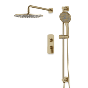 Artos Harmony Thermostatic Shower Trim Kit with Hand Shower on Slide Bar in Satin Brass – 12