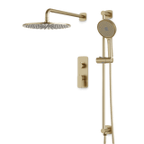 Artos Harmony Thermostatic Shower Trim Kit with Hand Shower on Slide Bar in Satin Brass – 8" Shower Head Size – PS136C8TRSB