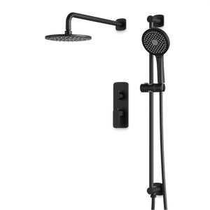 Artos Harmony Thermostatic Shower Trim Kit with Hand Shower on Slide Bar in Matte Black – 12" Shower Head Size – PS136C12TRBK