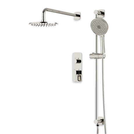 Artos Harmony Thermostatic Shower Trim Kit with Hand Shower on Slide Bar in Polished Nickel – 12" Shower Head Size – PS136C12TRPN