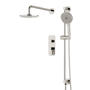 Artos Harmony Thermostatic Shower Trim Kit with Hand Shower on Slide Bar in Polished Nickel – 8" Shower Head Size – PS136W8TRPN